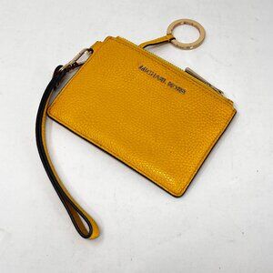 Michael Kors MERCER Pebbled Leather Wristlet Coin Purse Card Holder 32T7GM9P0L